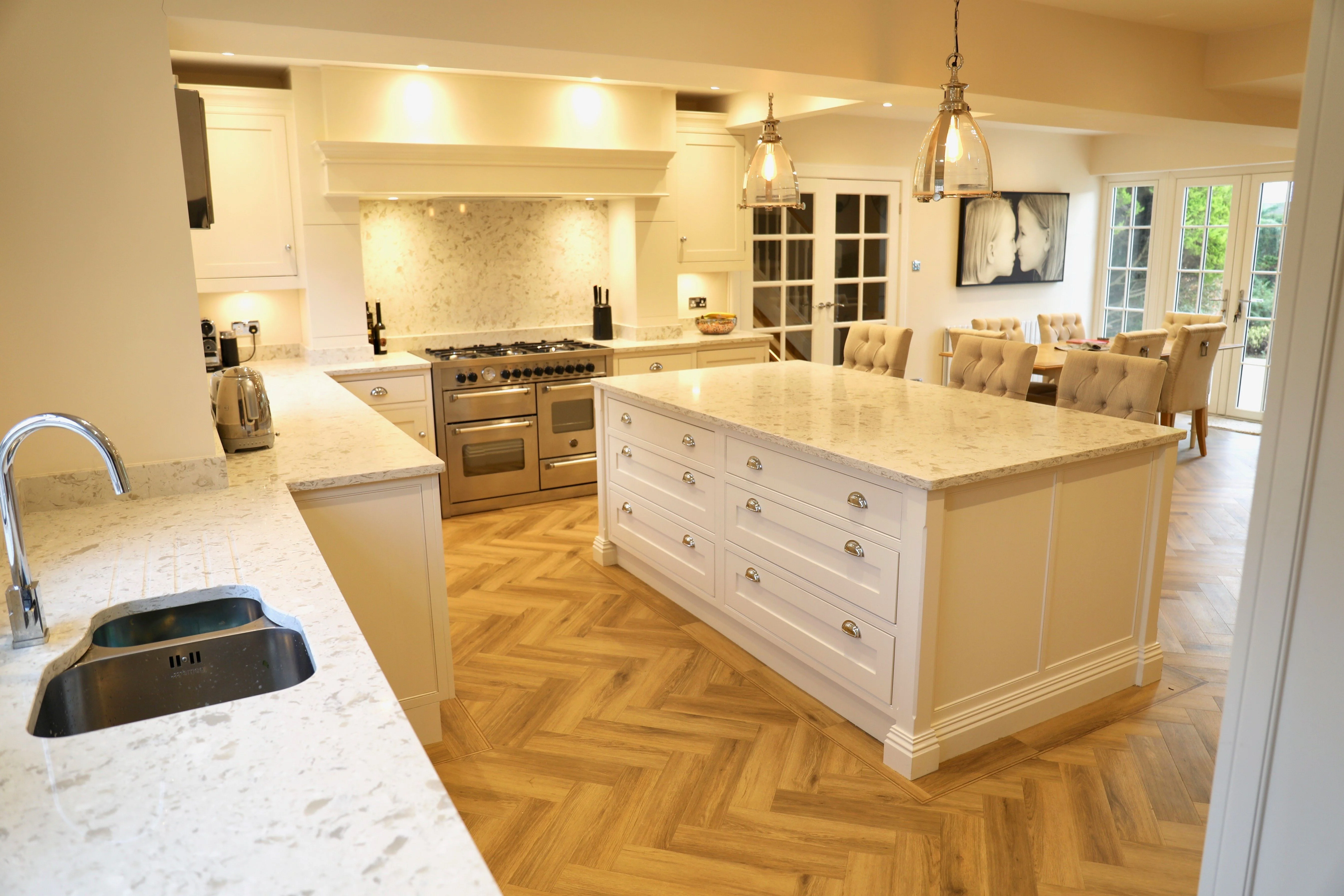 Verona quartz kitchen island